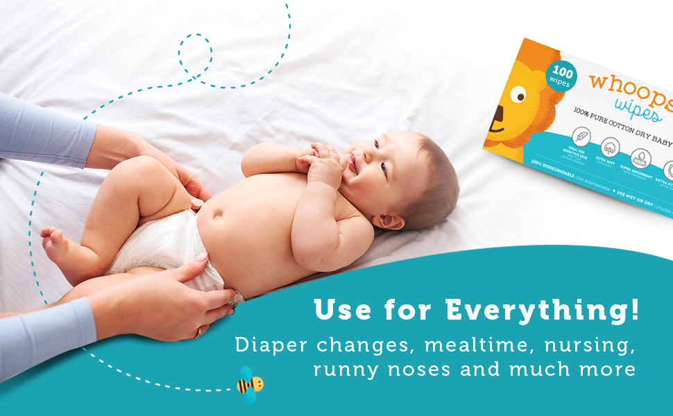 Use for diaper changes, mealtime, nursing, running noses on the go