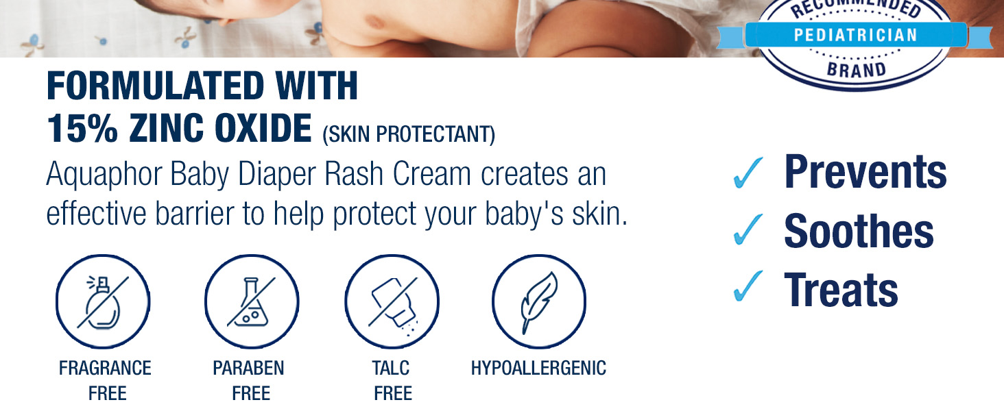 Formulated with 15% zinc oxide: creates an effective barrier to help protect your baby's skin