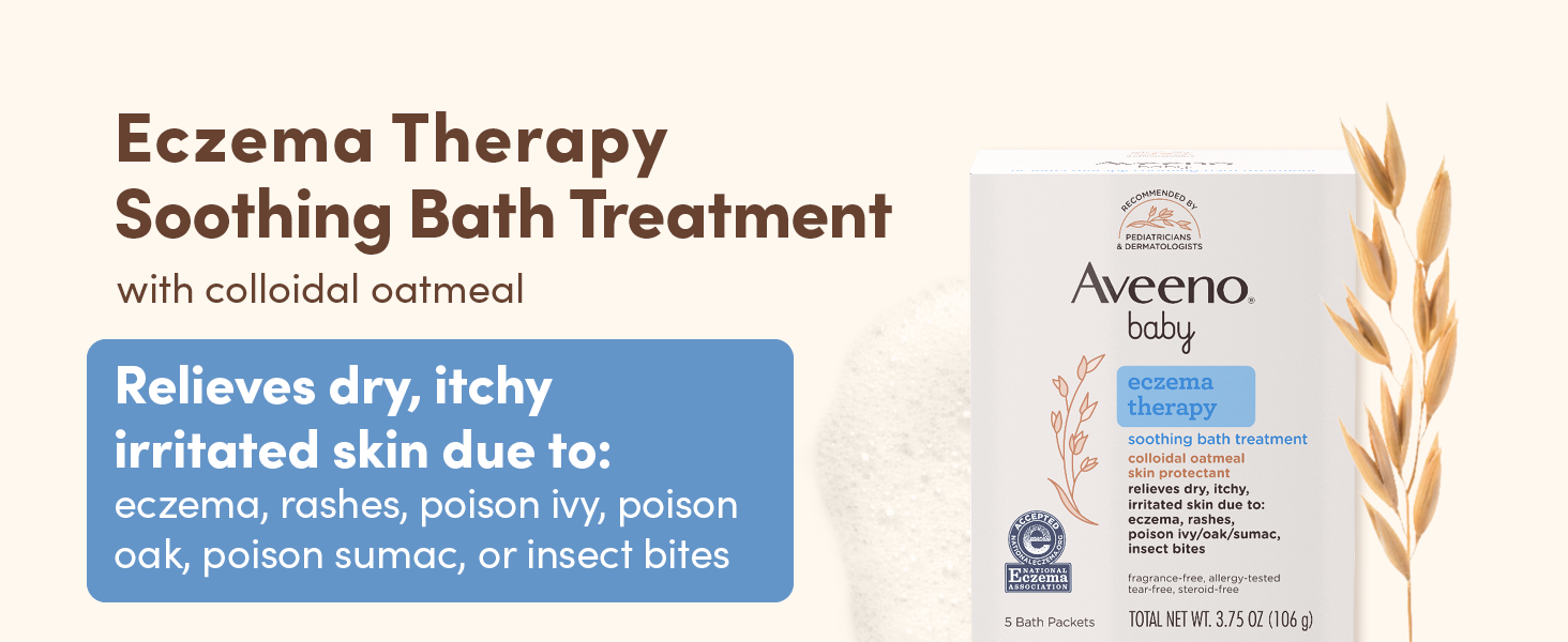 Eczema Therapy Soothing Bath Treatment with colloidal oatmeal relieves dry itchy skin due to rashes