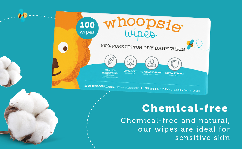 Chemical free and natural, this pack of 600 wipes are ideal for sensitive skin.