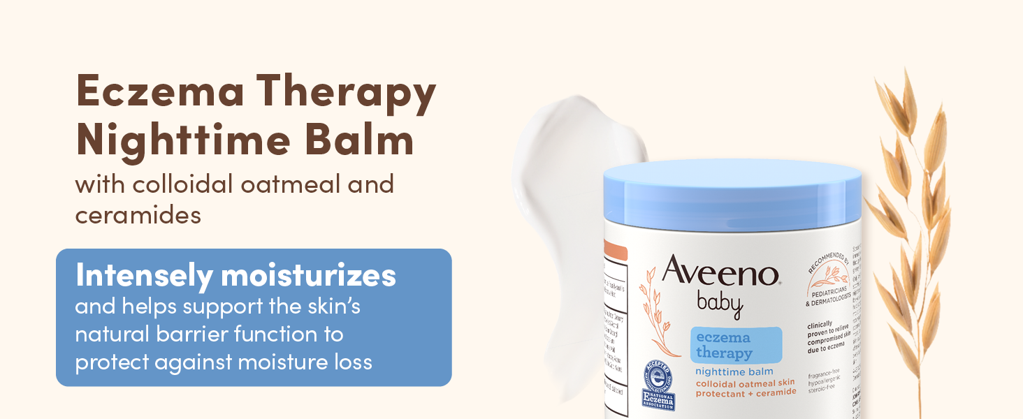 Eczema Therapy Nighttime Baby Balm with colloidal oatmeal &amp; ceramides intensely moisturizes skin